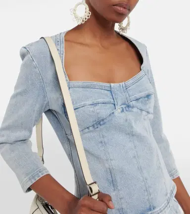 Isabel Marant Vanio bleached denim top | Thumbnail 2