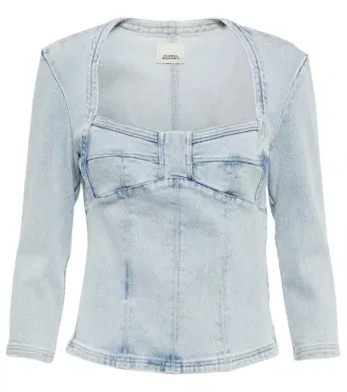 Isabel Marant Vanio bleached denim top | Thumbnail 1