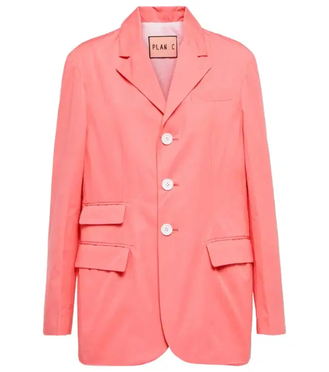 Plan C Single-breasted cotton blazer