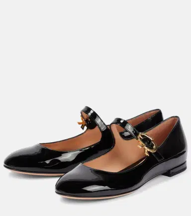 Gianvito Rossi Mary Ribbon patent leather ballet flats | Thumbnail 2