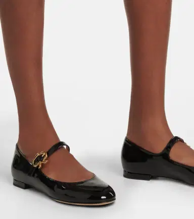 Gianvito Rossi Mary Ribbon patent leather ballet flats | Thumbnail 7