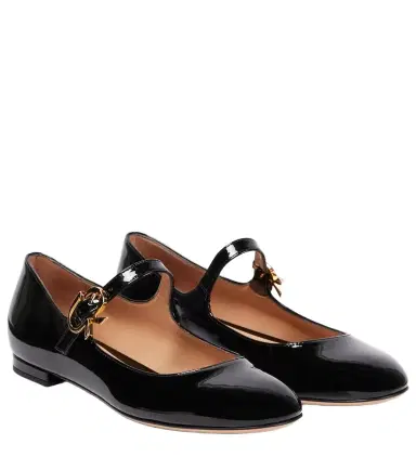 Gianvito Rossi Mary Ribbon patent leather ballet flats | Thumbnail 1