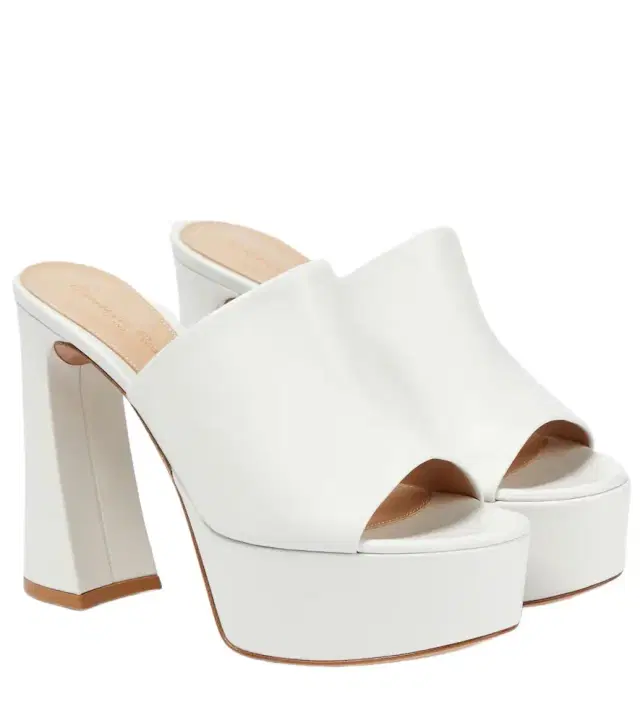 Gianvito Rossi Holly leather platform mules