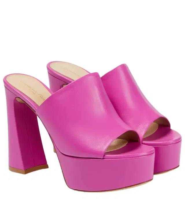 Gianvito Rossi Holly leather platform mules