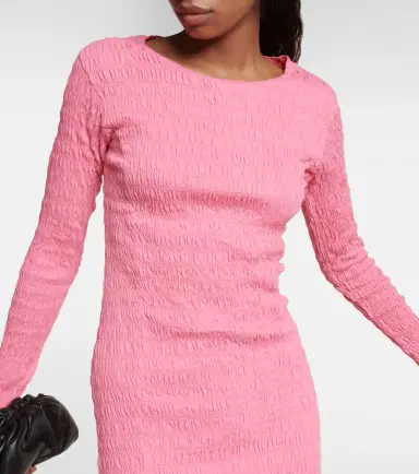 Patou Smocked cotton-jersey mini dress | Thumbnail 4
