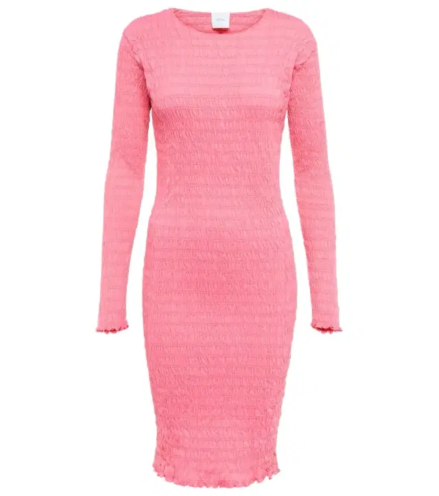 Patou Smocked cotton-jersey mini dress
