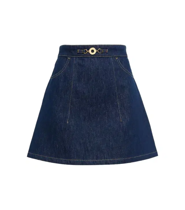 Patou High-rise denim miniskirt