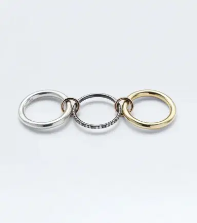 Spinelli Kilcollin Libra 18kt gold and sterling silver rings with diamonds | Thumbnail 4 Spinelli Kilcollin Libra 18kt gold and sterling silver rings with diamonds | Thumbnail 4