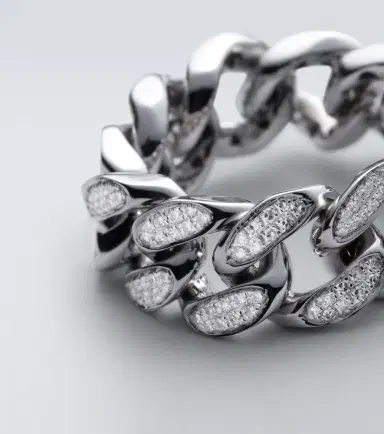 SHAY JEWELRY Flat Link 18kt white gold ring with diamonds | Thumbnail 4 SHAY JEWELRY Flat Link 18kt white gold ring with diamonds | Thumbnail 4
