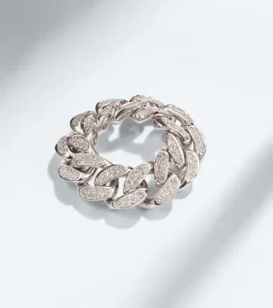 SHAY JEWELRY Flat Link 18kt white gold ring with diamonds | Thumbnail 5 SHAY JEWELRY Flat Link 18kt white gold ring with diamonds | Thumbnail 5
