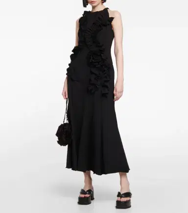 Dries Van Noten Ruffle-trimmed cotton jersey maxi dress | Thumbnail 3