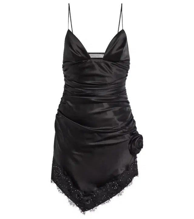Alessandra Rich Embellished silk-blend satin minidress