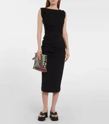 Dries Van Noten Gathered cotton jersey midi dress | Thumbnail 2