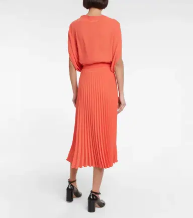 MM6 MAISON MARGIELA Pleated crêpe midi skirt | Thumbnail 3