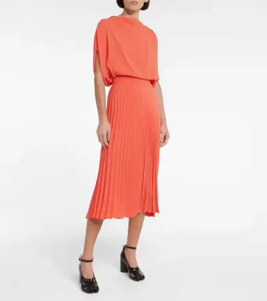 MM6 MAISON MARGIELA Pleated crêpe midi skirt | Thumbnail 5