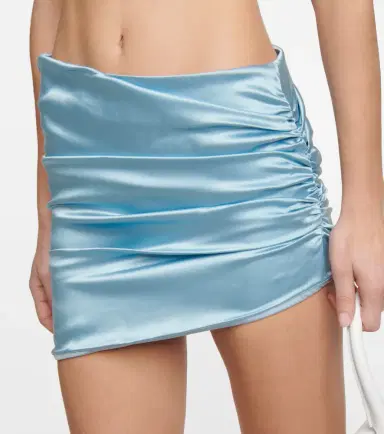 Alessandra Rich Asymmetric ruched satin miniskirt | Thumbnail 4