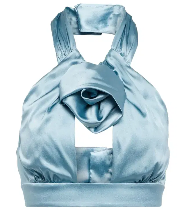 Alessandra Rich Ruched satin crop top