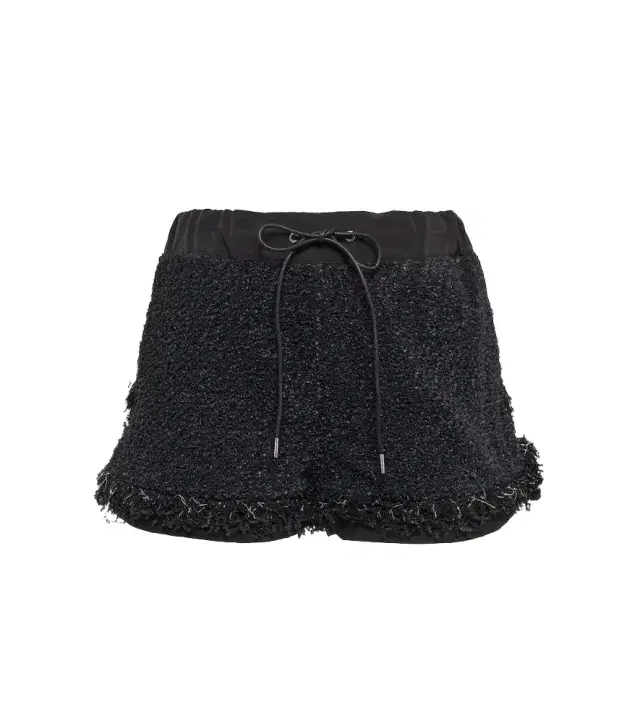 Sacai Drawstring tweed shorts