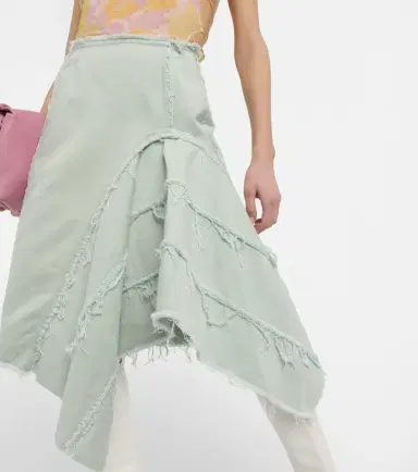Dries Van Noten Distressed denim midi skirt | Thumbnail 4
