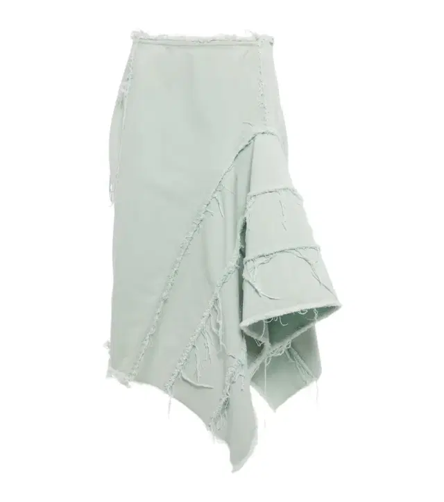 Dries Van Noten Distressed denim midi skirt