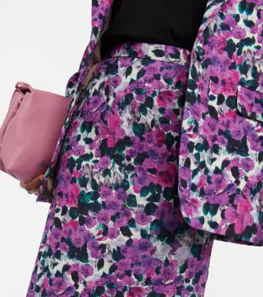 Dries Van Noten Floral croc-effect midi skirt | Thumbnail 4