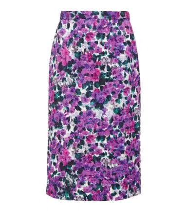 Dries Van Noten Floral croc-effect midi skirt | Thumbnail 1