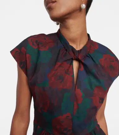 Dries Van Noten Floral peplum cotton poplin top | Thumbnail 2