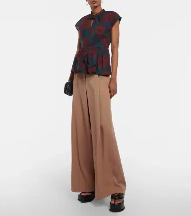 Dries Van Noten Floral peplum cotton poplin top | Thumbnail 3