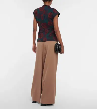Dries Van Noten Floral peplum cotton poplin top | Thumbnail 5