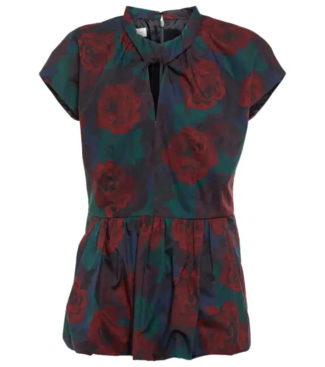 Dries Van Noten Floral peplum cotton poplin top