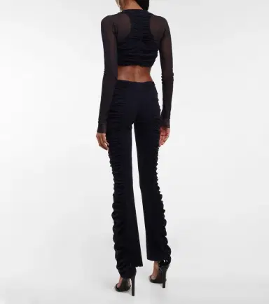 Jean Paul Gaultier Ruched mesh crop top | Thumbnail 6