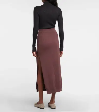 Brunello Cucinelli Ribbed-knit cotton midi skirt | Thumbnail 2
