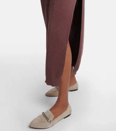 Brunello Cucinelli Ribbed-knit cotton midi skirt | Thumbnail 5