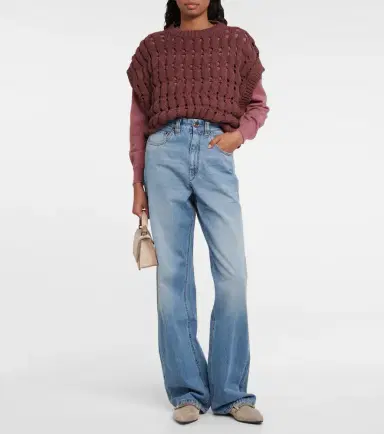 Brunello Cucinelli Open-work cotton-blend top | Thumbnail 2
