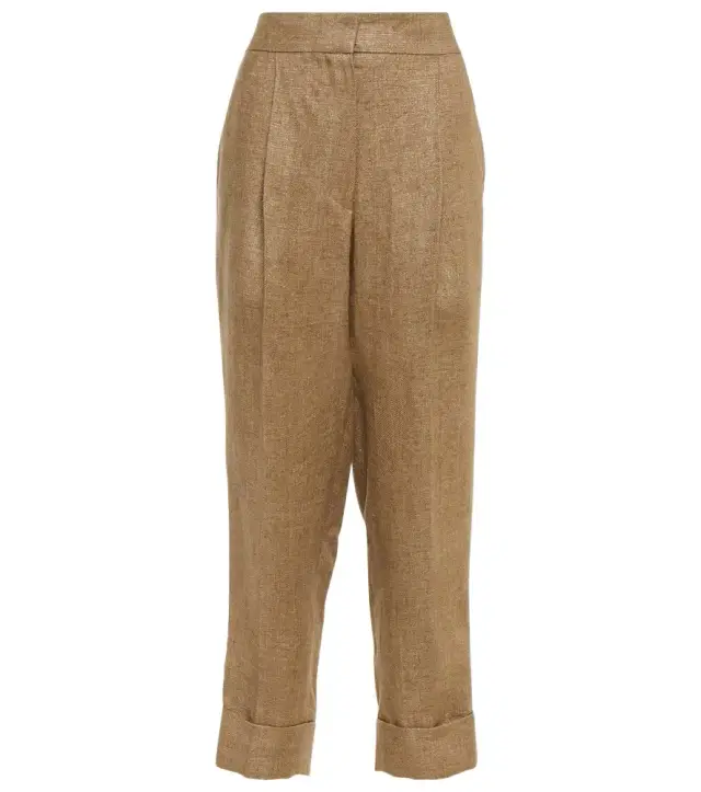 Brunello Cucinelli Mid-rise tapered linen pants