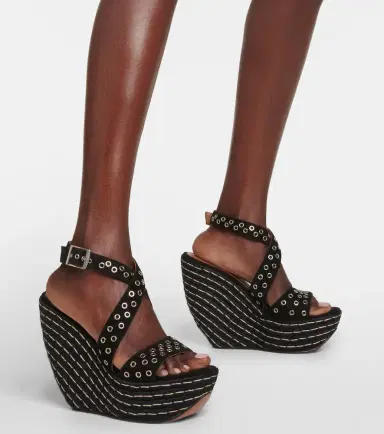 Alaïa Alaïa Embellished suede wedge sandals | Thumbnail 5 Alaïa Alaïa Embellished suede wedge sandals | Thumbnail 5