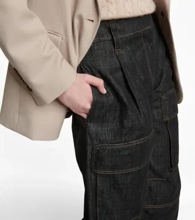 Brunello Cucinelli High-rise denim cargo pants | Thumbnail 2