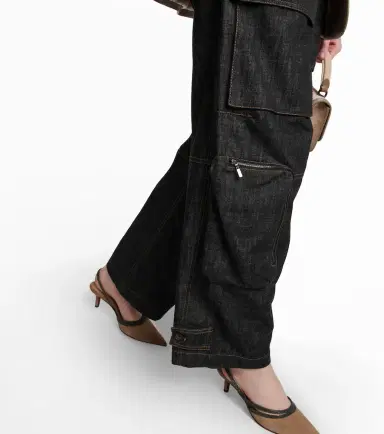 Brunello Cucinelli High-rise denim cargo pants | Thumbnail 4
