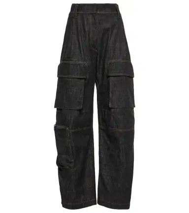 Brunello Cucinelli High-rise denim cargo pants | Thumbnail 1