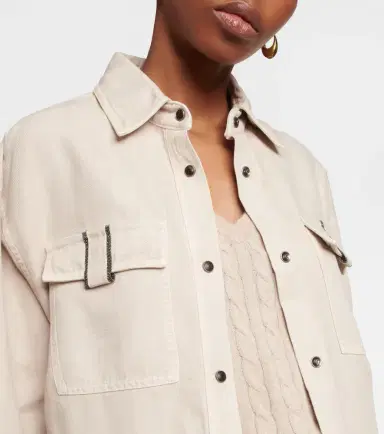 Brunello Cucinelli Cotton and linen overshirt | Thumbnail 2