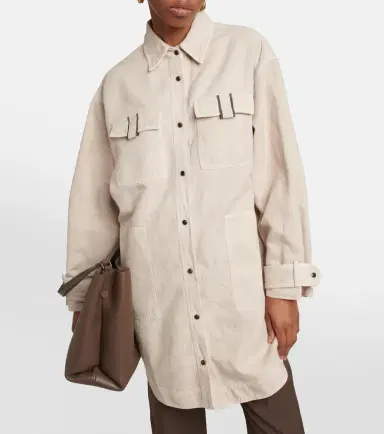 Brunello Cucinelli Cotton and linen overshirt | Thumbnail 3
