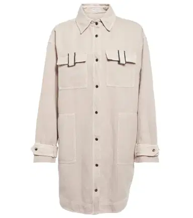 Brunello Cucinelli Cotton and linen overshirt | Thumbnail 1