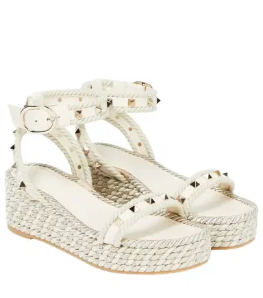 Valentino Garavani Rockstud leather wedge espadrilles | Thumbnail 1 Valentino Garavani Rockstud leather wedge espadrilles | Thumbnail 1