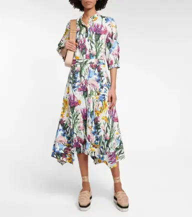 Stella McCartney Floral satin midi dress | Thumbnail 6