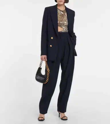 Stella McCartney Pleated high-rise tapered pants | Thumbnail 2 Stella McCartney Pleated high-rise tapered pants | Thumbnail 2