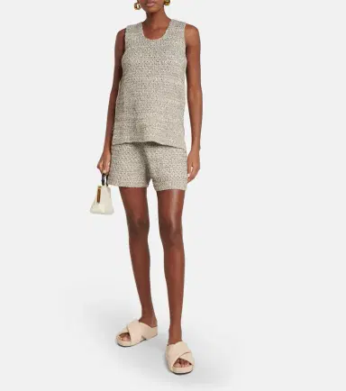 Jil Sander Open-knit cotton-blend shorts | Thumbnail 3