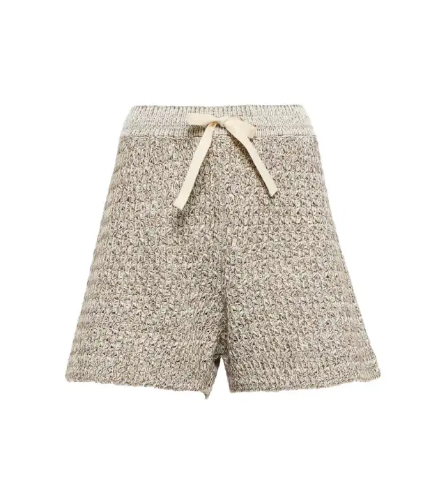 Jil Sander Open-knit cotton-blend shorts