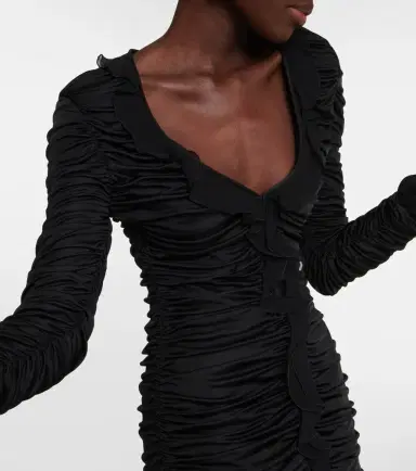 Blumarine Deep V-neck ruched minidress | Thumbnail 2