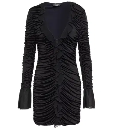 Blumarine Deep V-neck ruched minidress | Thumbnail 1