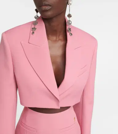 BLUMARINE Cropped crêpe blazer | Thumbnail 2